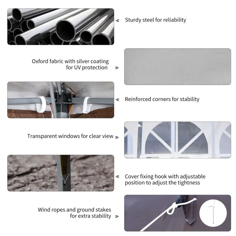 Outsunny 10' x 20' Pop Up Canopy Tent with 4 Sidewalls, Heavy Duty Tents for Parties, Outdoor Instant Gazebo with Carry Bag, for Outdoor, Garden, Patio, Coffee