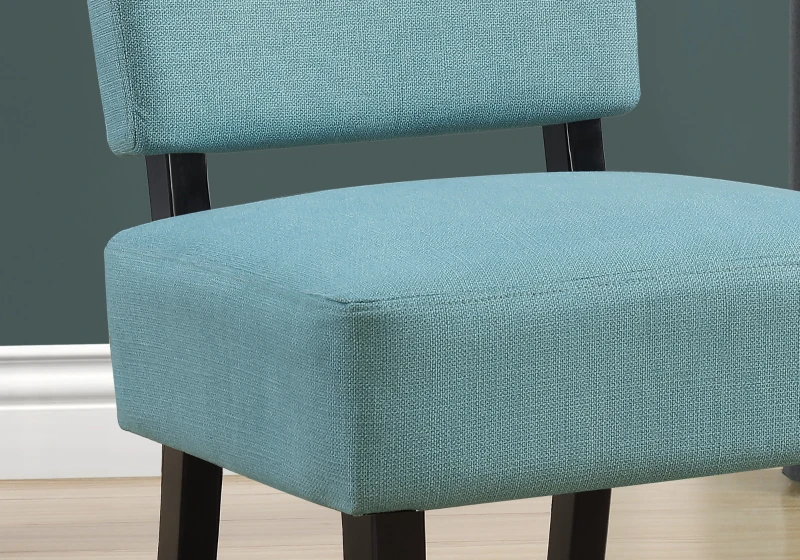 Monarch Contemporary Upholstered Accent Armless Slipper Chair - Teal