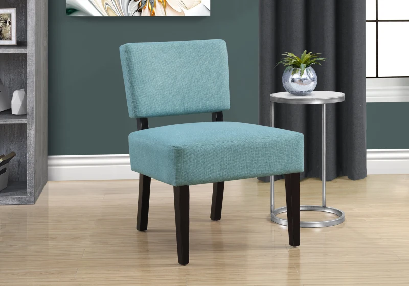Monarch Contemporary Upholstered Accent Armless Slipper Chair - Teal