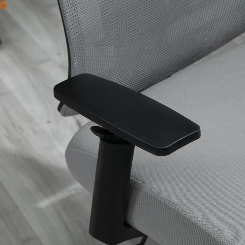 Vinsetto Ergonomic Mesh Office Chair with Lumbar Back Support, Swivel Rocking Computer Chair with Adjustable Height and Armrests for Home Office, Grey