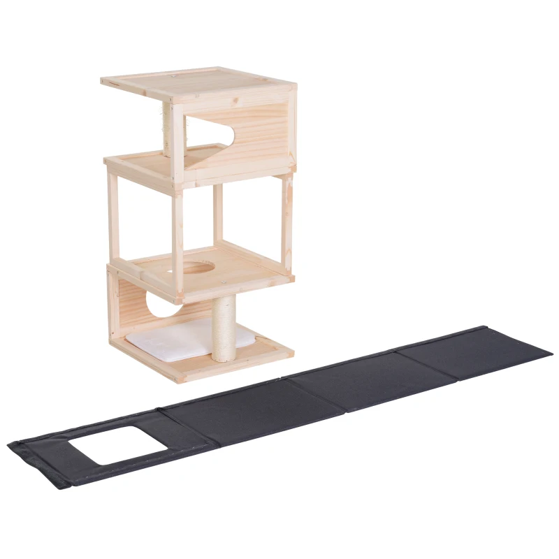 PawHut Multi-Level Cat Tree w/ Sisal-Covered Scratching Post Large Perch