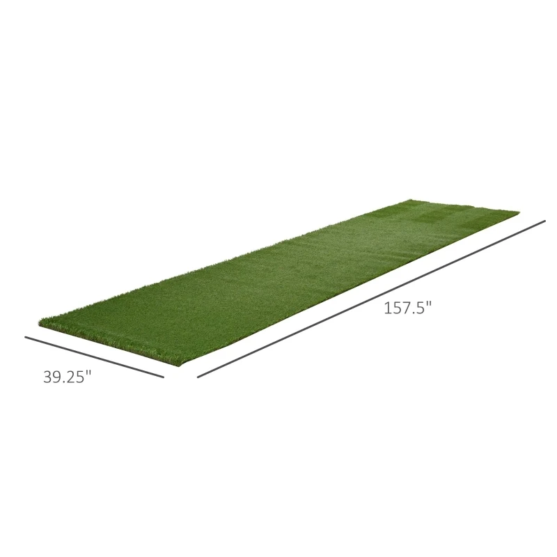 Outsunny 13' x 3.3' Synthetic Artificial Grass Turf Realistic Fake Thick Grass with UV Protection & Drain Holes, Outdoor Easy to Clean Lawn Pet Turf with High Density, 1.2'' Height