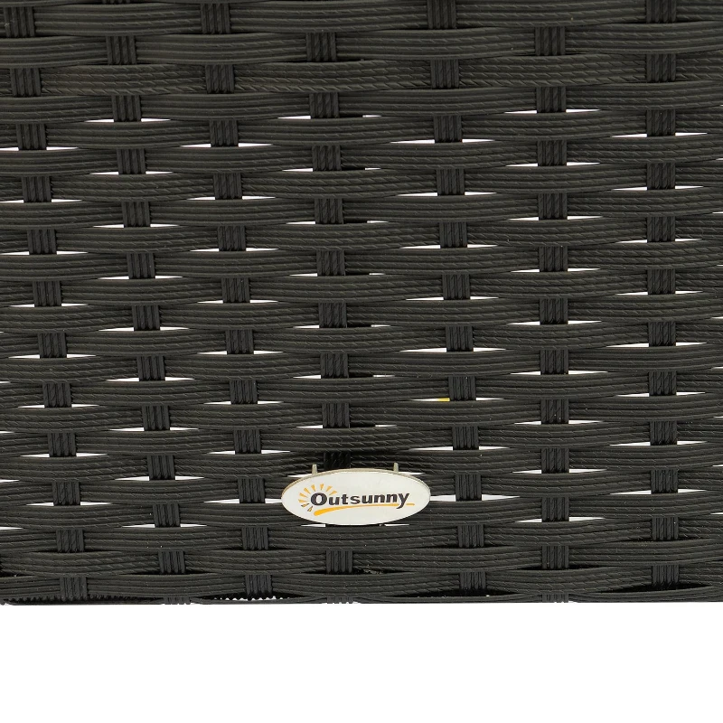 Outsunny 3 Pieces Wicker Patio Furniture Set, Rattan Bistro Set with Coffee Table and Cushions, Outdoor Conversation Set for Garden, Porch, Balcony, White