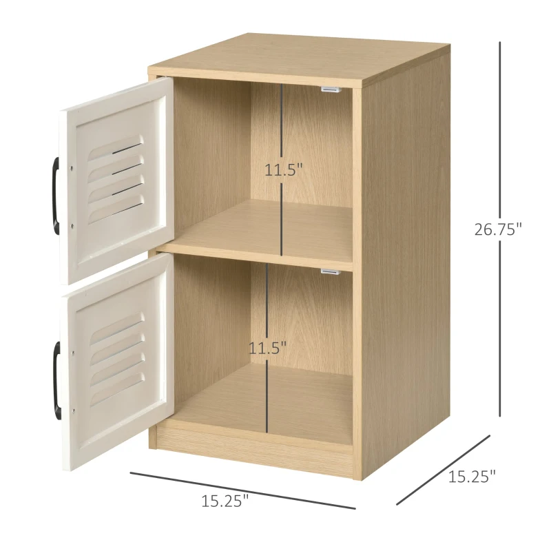 Vinsetto Storage Cabinet Organizer with 2 Doored Shelves Home Office File Cabinet Natural White