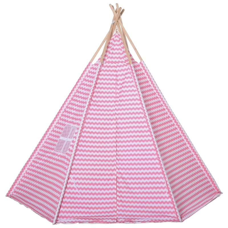 Qaba Kids Tent, Toddler Play Tent with Mat, Pillows, Observation Window and Carrying Bag, Playhouse for Indoor/Outdoor