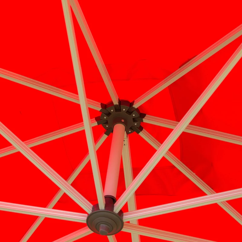 Outsunny 10ft  Patio Offset Parasol Umbrella Cantilever Hanging Sun Shade Canopy Shelter 360° Rotation with Stand Red