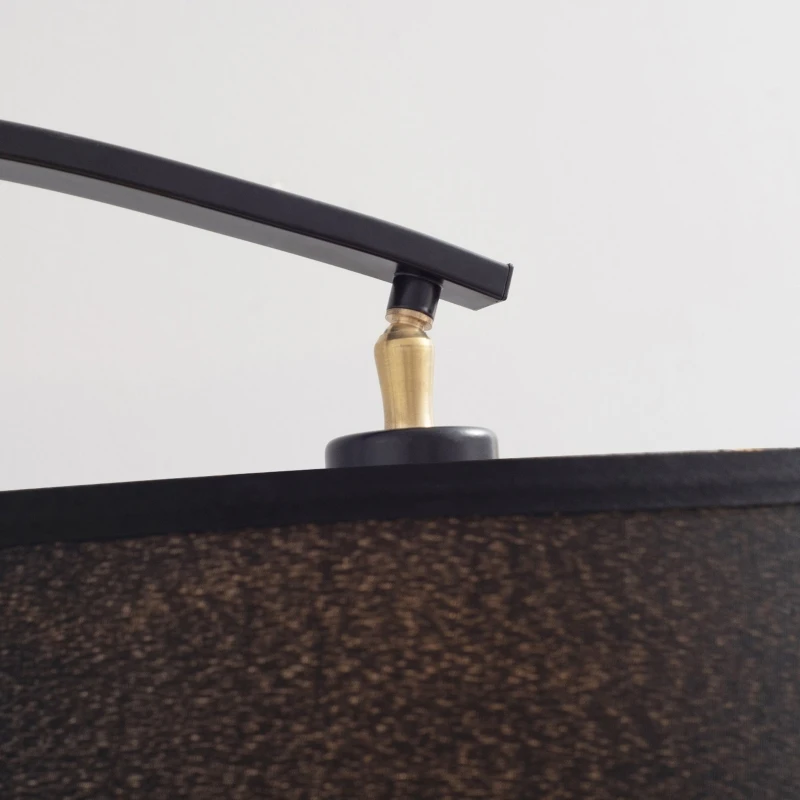 HOMCOM Arched Floor Lamp, Modern Standing Lamp with Foot Switch & Metal Base, Corner Reading Lamps Tall Pole Light for Office Bedroom Living Room, Black