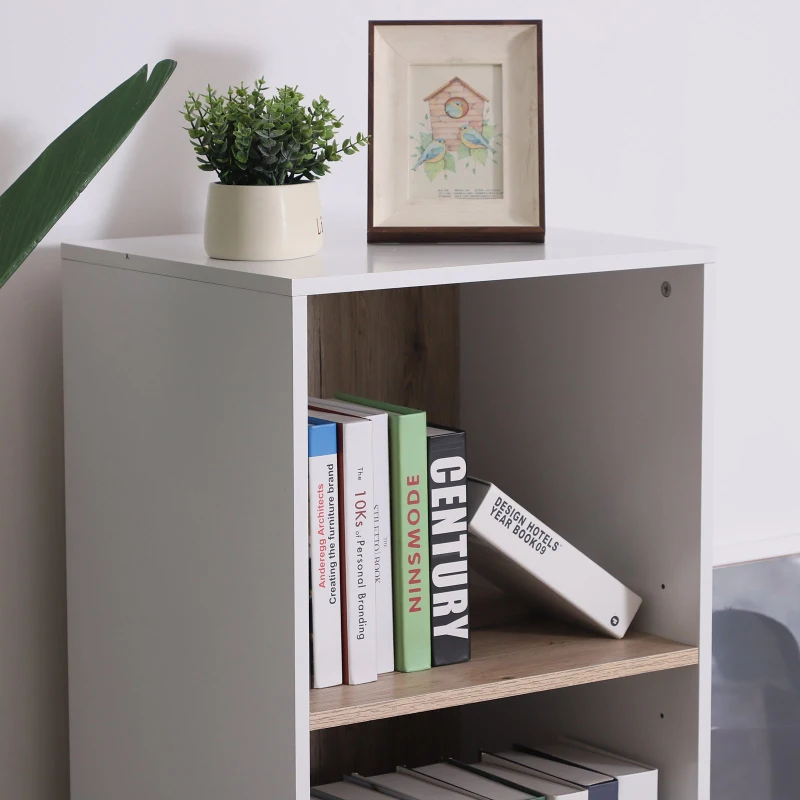 HOMCOM Modern 2-Tier Vertical Storage Cabinet Display Rack Home Organzier Living Room
