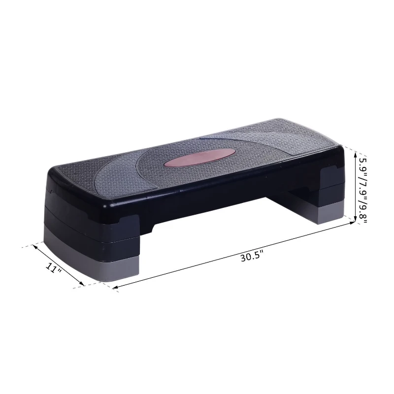 Soozier 30.5" Aerobic Step Adjustable Balance Stepper Fitness Workout 3 Position - 4" - 6" - 8"