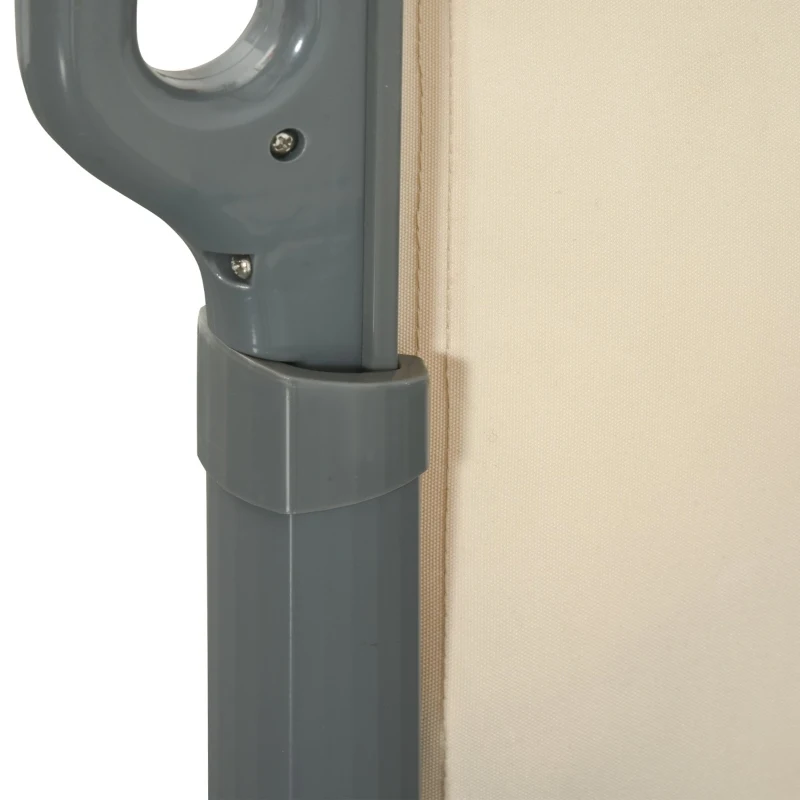 Outsunny 10' Retractable Folding Patio Privacy Side Awning with 50+ UV Protection, 2 Wall Brackets, & Polyester, White