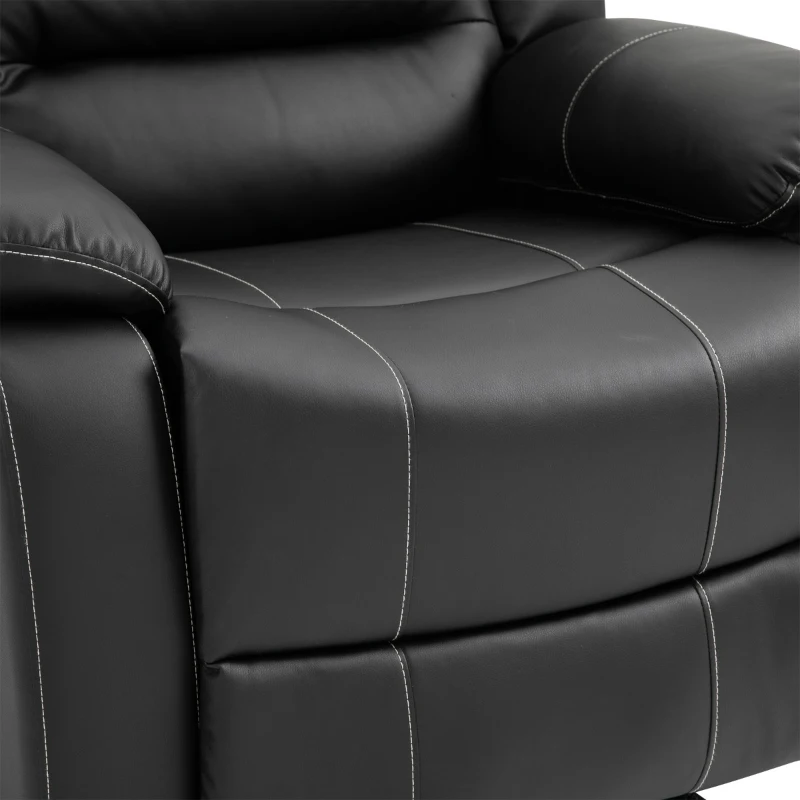 HOMCOM Vibrating Massage PU Leather Recliner Chair with Footrest, Remote Control, and 8 Massaging Points, Black