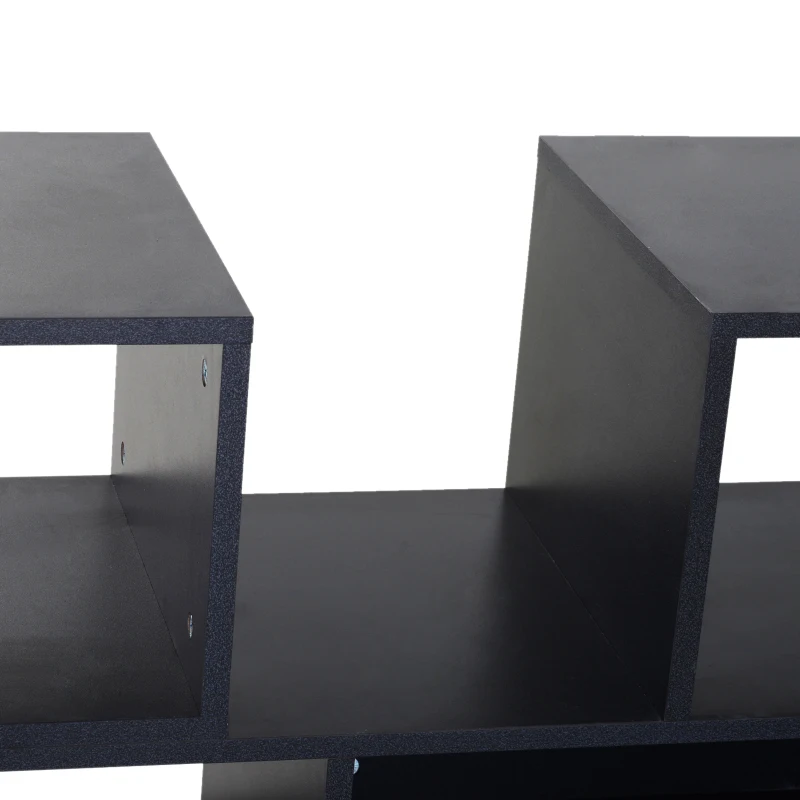 HOMCOM Versatile TV Console  Stand Cabinet Wood Bookcase Storage Shelf Convertible Bookshelf Black