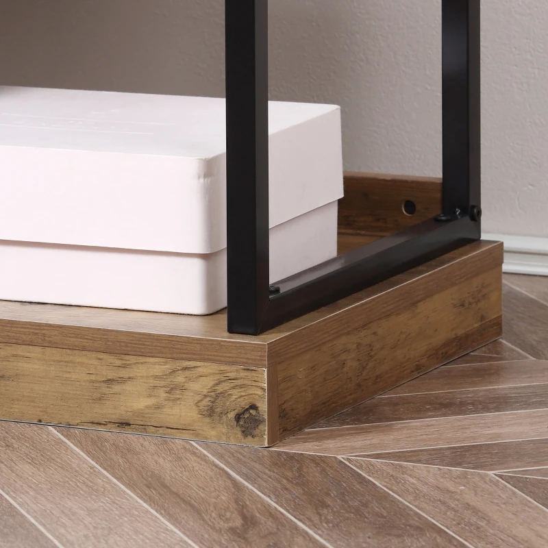 HOMCOM 4-Tier Industrial Bookshelf, Floor Standing Display Shelf, Bookcase with Metal Frame and Storage Shelving unit for Home Office, Living Room, Bedroom, Brown