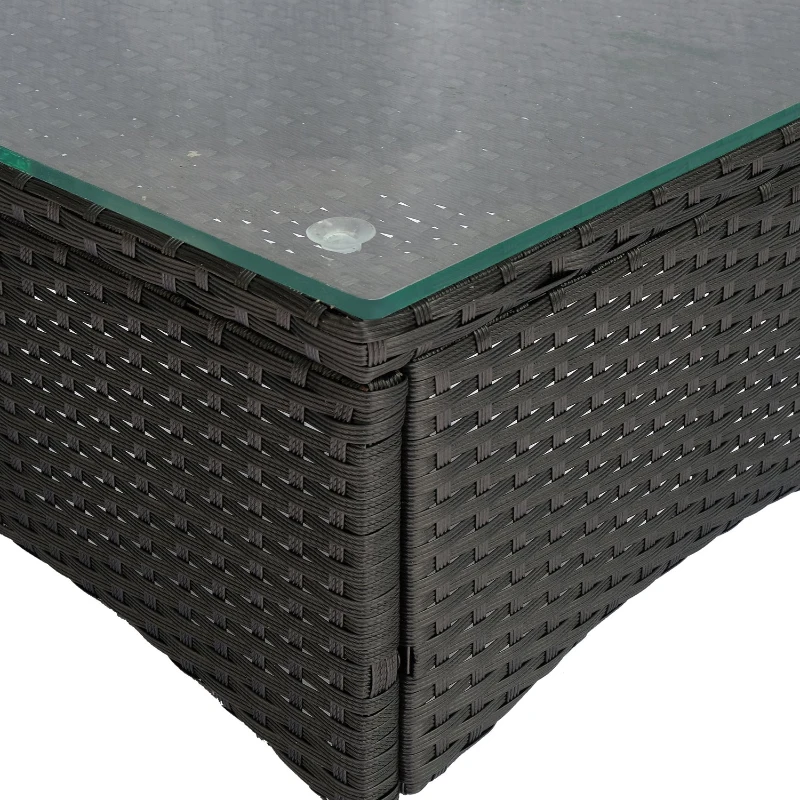 Outsunny 3 Pieces Wicker Patio Furniture Set, Rattan Bistro Set with Coffee Table and Cushions, Outdoor Conversation Set for Garden, Porch, Balcony, White