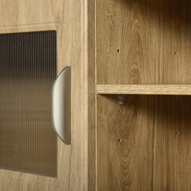 HOMCOM Sturdy Kitchen Storage Sideboard Buffet Table Top Hutch Cabinet w/ Acrylic Door