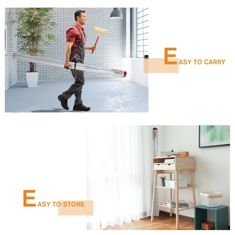 HomCom Multi-Purpose Folding Aluminum Ladder with 6 Platforms, for Indoor & Outdoor Use & a 330lbs Capacity, 82" Tall