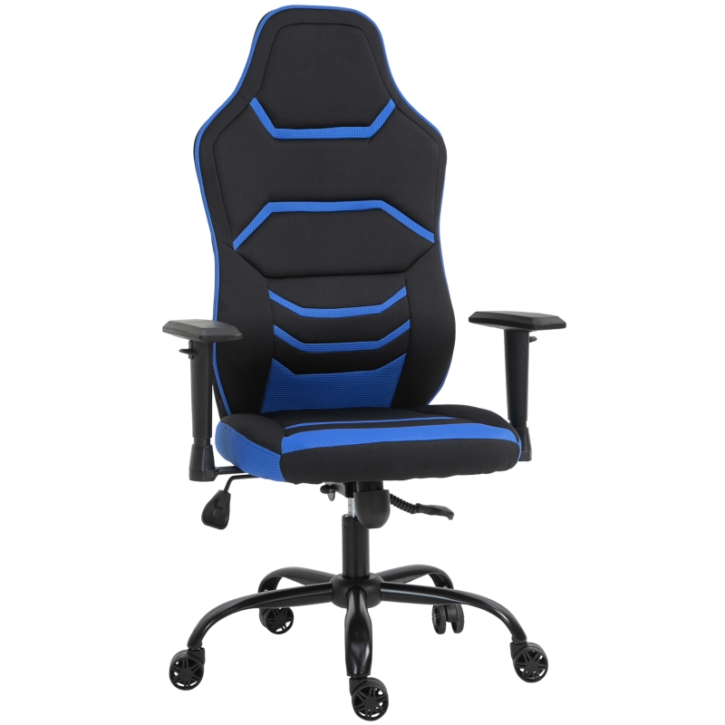 Vinsetto High Back Racing Style Gaming Office Chair Home Computer Task Seat on Wheels, Tilt, Adjustable Armrest - Blue