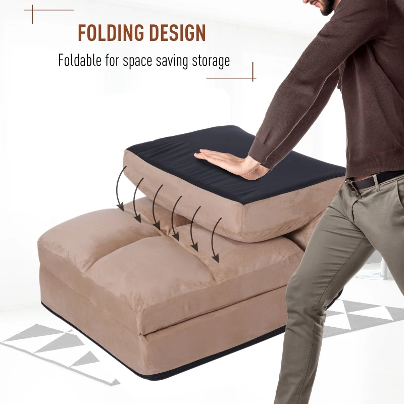 HOMCOM 5-Position Floor Lazy Sofa Chair Adjustable Folding Couch Video Gaming Bed Brown