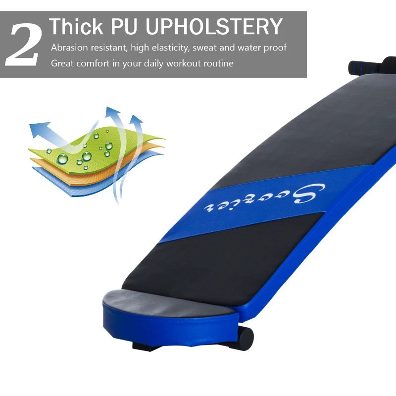 Soozier Crunch Board Ab Bench Curved Sit up Bench Ab Exercise Core Workout