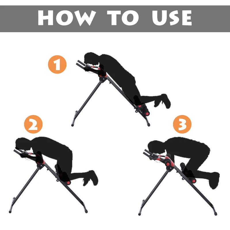 Soozier Ab Crunch Trainer Core Workout Exercise Adjustable Foldable Black