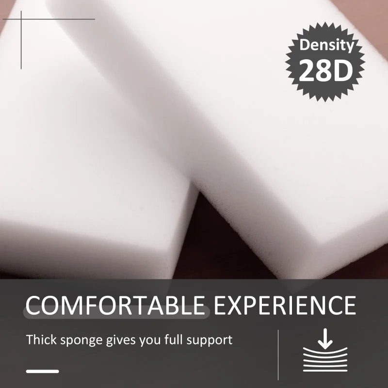 HOMCOM 360° Swivel Foot Stool Round PU Ottoman w/ Thick Padding and Solid Steel Base