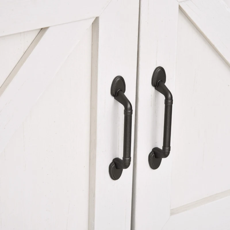 HOMCOM 2-Door Free Standing Sideboard Console Table with Bottom Shelf, Entryway, Oak