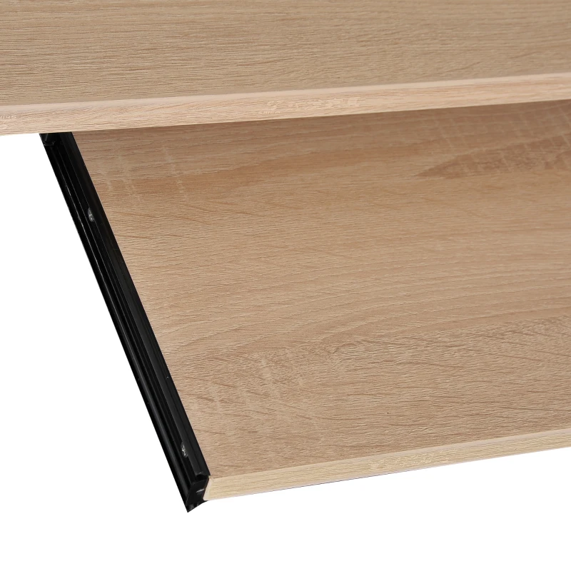 HOMCOM Compact Computer Desk Student Writing Table PC Workstation with Storage Drawer and Keyboard Tray