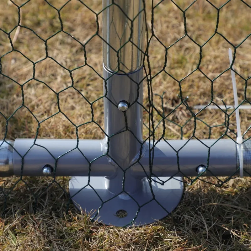 PawHut Large Chicken Coop Metal Chicken Run for Chicken with Waterproof and Anti-UV Cover, Spire Shaped Walk-in Fence Cage Hen House for Outdoor and Yard Farm Use, 1.26" Dia, 9.8' x 19.7' x 6.4'