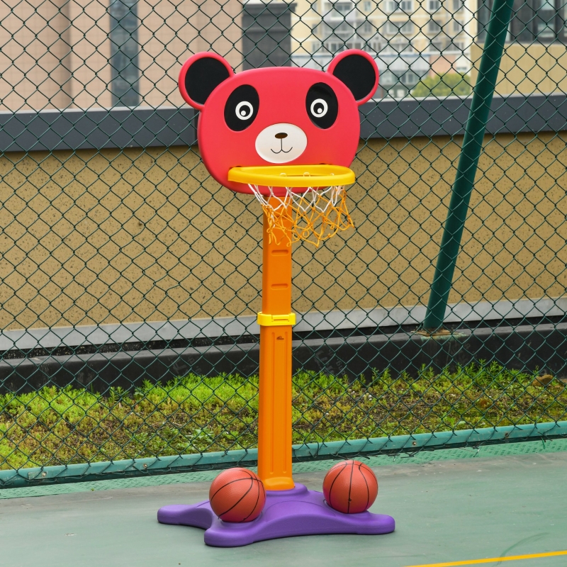 Qaba Kids & Toddler 2 in 1 Basketball Hoop with 2 Balls and Dart Board Adjustable Easy Score for 3-8 years Indoor Outdoor Children Sport Game Toy