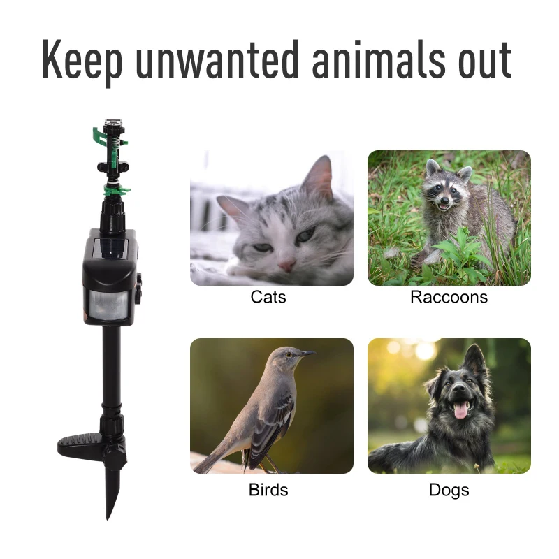Pawhut Motion Activated Animal Repellent Scarecrow Garden Sprinkler