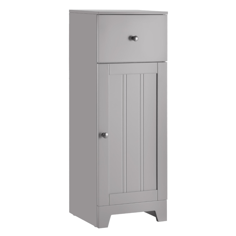 kleankin Short Bathroom Storage Cabinet, Cabinet Organizer with 1 Drawer and Adjustable Shelf for Living Room, Grey