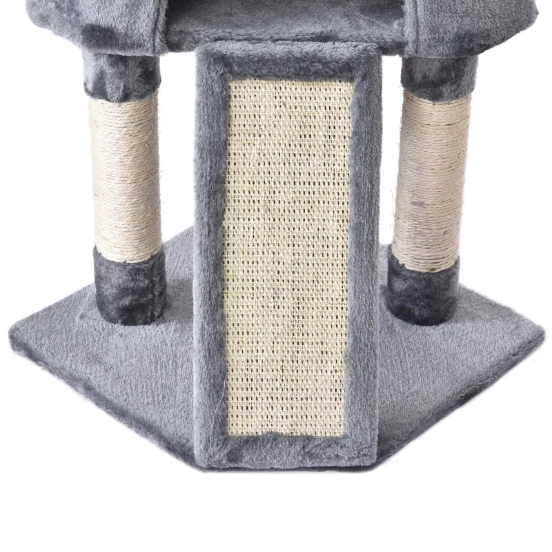 PawHut Sisal Scratching Posts Condo Cat Tree 3-Level Cat Tower W/ Ladder