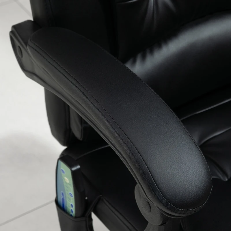 Vinsetto 7-Point Vibrating Massage Office Chair High Back Executive Recliner with Lumbar Support, Footrest, Reclining Back, Adjustable Height, Black