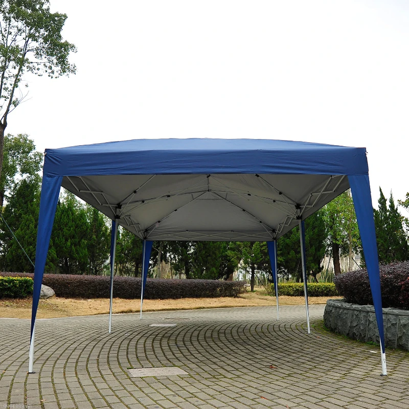Outsunny 10'x20' Foldable Pop Up Party Tent Outdoor Patio Gazebo Canopy  Market Tent without Walls, Oxford Canopy (Blue)
