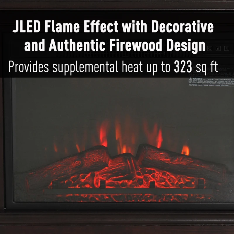 HOMCOM 31" W x 24.5" H Electric Fireplace Mantel TV Stand, Media Console Center Cabinet with Remote Control, White