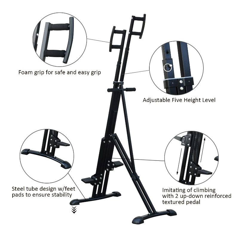Soozier Vertical Climber Cardio Exercise Body Workout Climbing Machine Home Gym