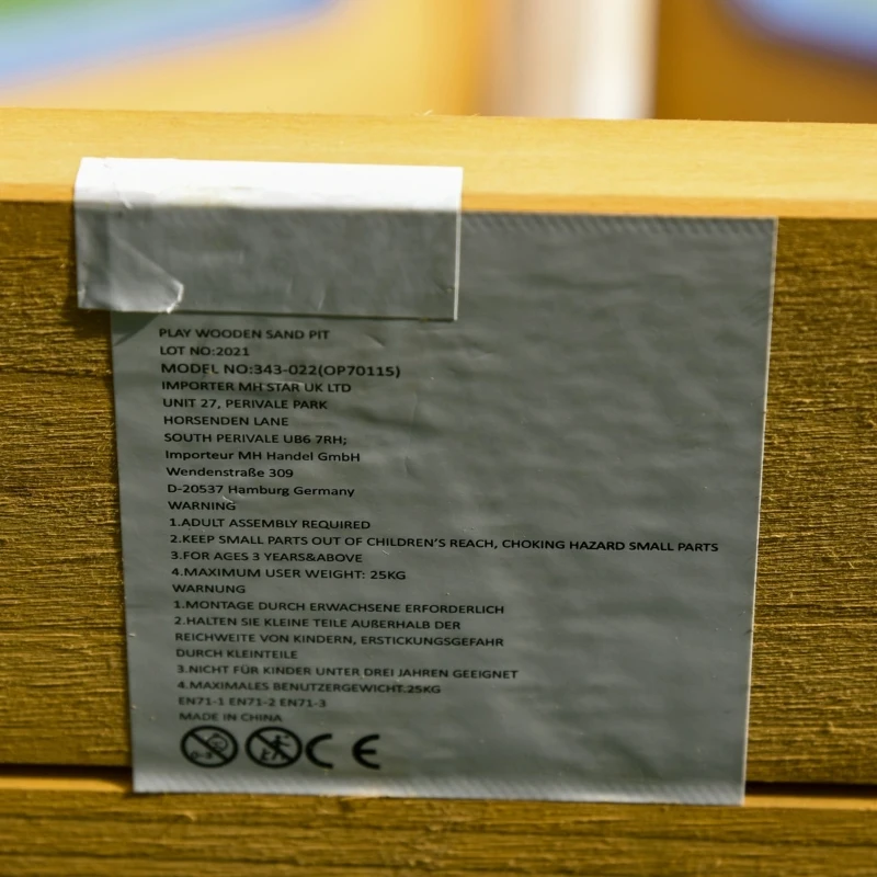 Outsunny Kids Wooden Sandbox Pirate Ship Sandboat w/ Bench Seat Storage Space Ceder Wood