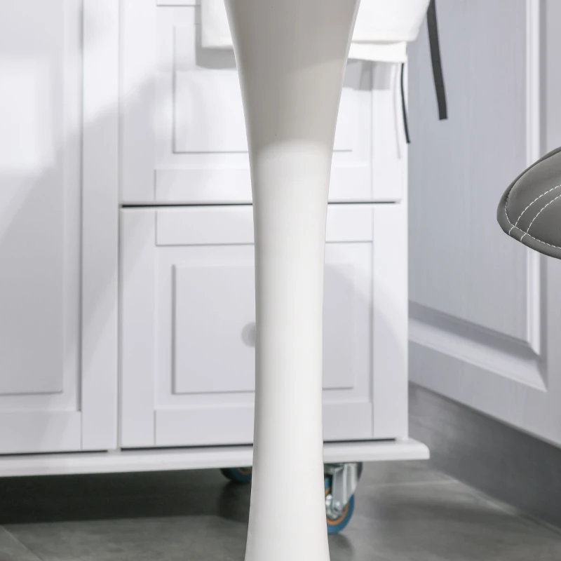 HOMCOM 27.5" Round Dining Table with Metal Pedestal Base for Living Room, Natural Wood/Black