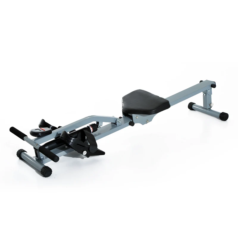 Soozier Rowing Machine 12 Level Resistance Cardio Workout Exercise Glider Rower w/ LCD Monitor Grey/Black