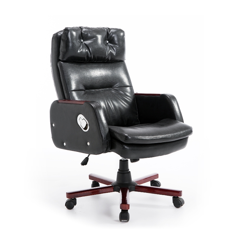 Faux Leather Reclining Office Chair Seat with Adjustable