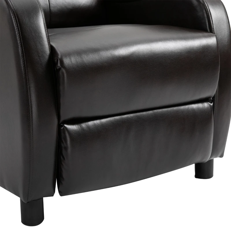 HOMCOM Massage Recliner Chair Padded Seat Cushion 165° Reclining Sofa with Side Pocket for Living Room, PU Leather, Remote Control, Dark Brown