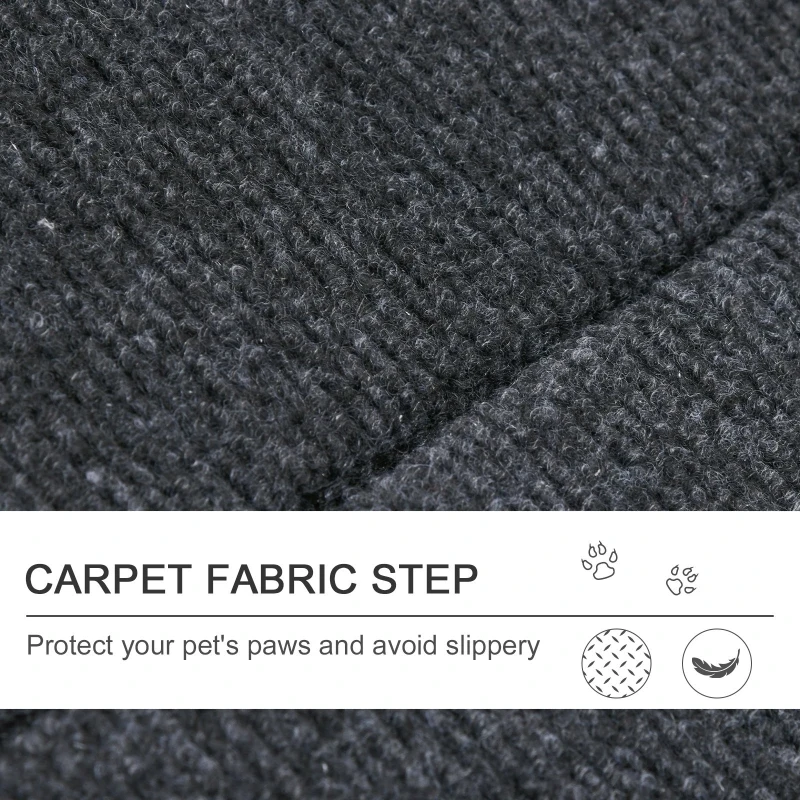 PawHut 2-in-1 Folding Dog Stairs and Ramp, Convertible Dog Ramp for Beds, Sofa, and Cars, Portable Folding Pet Ladder, Up to 110 Pounds