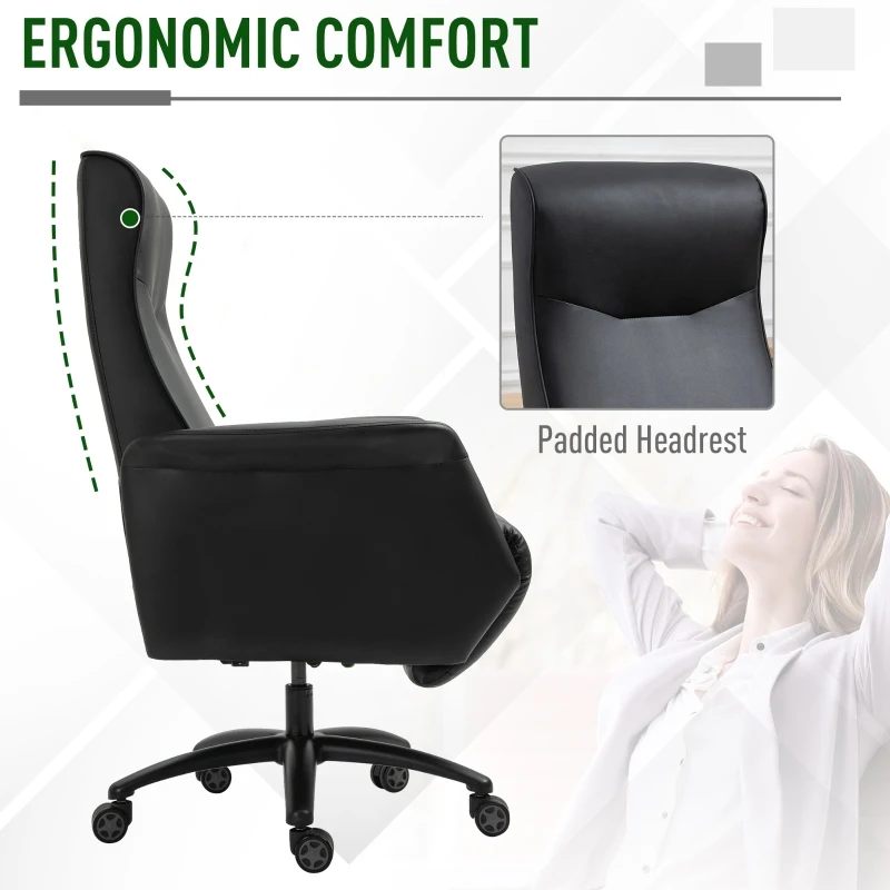 Vinsetto Office Chair High Back Ergonomic Swivel  Computer Recliner Footrest