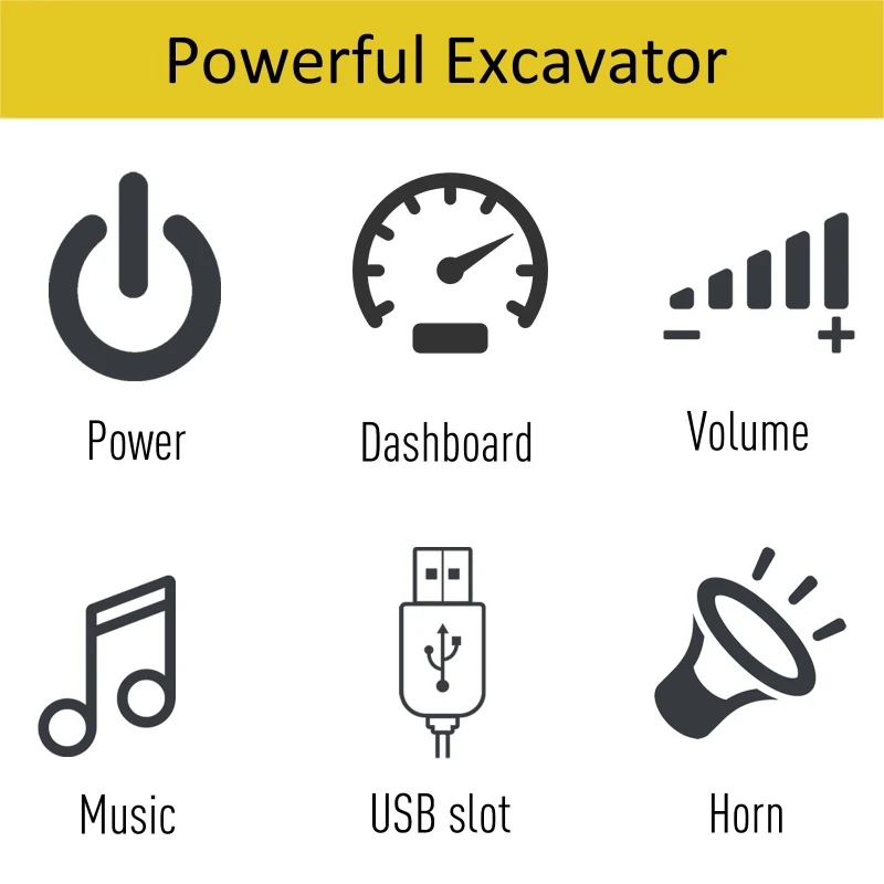 Aosom 6V Electric Bulldozer Ride-On Construction Excavator Toy Vehicle for Kids with Music, Lights, and Shovel