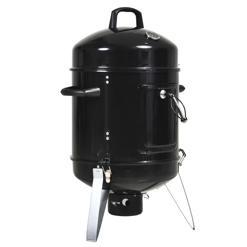 Outsunny 16" Charcoal Smoker Grill for Outdoor Cooking, Black