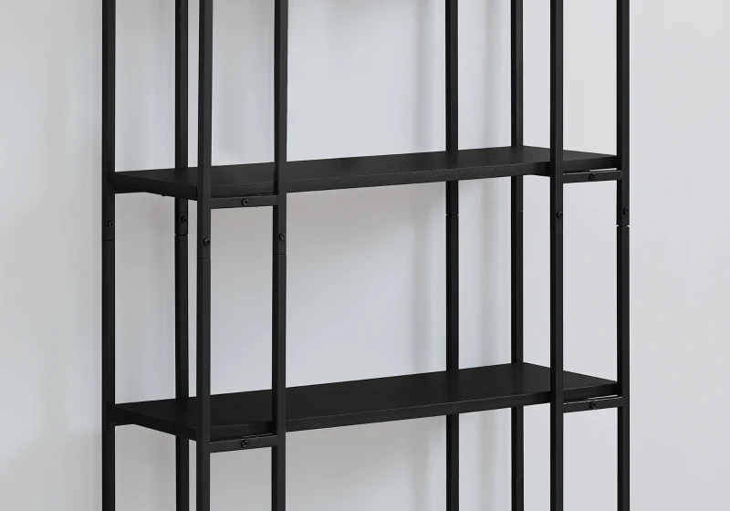 Monarch 60" Contemporary Open Concept 4 Shelf Bookshelf - Black