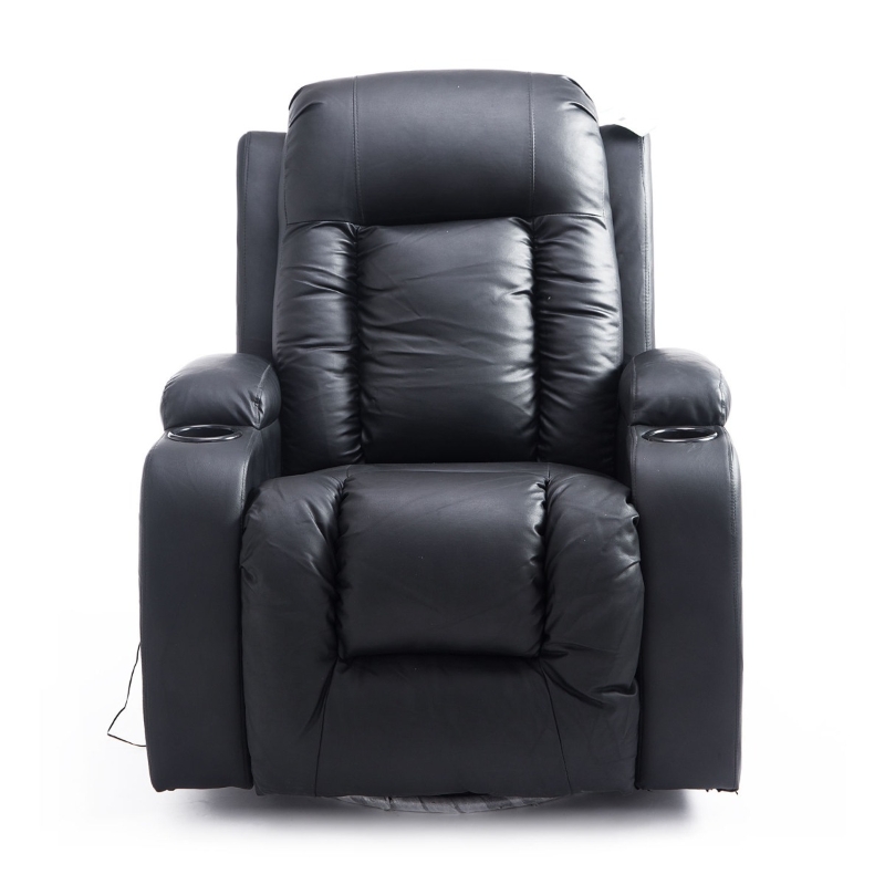 Open Box HOMCOM Luxury Faux Leather Heated Vibrating Massage Recliner Chair with Remote - Black