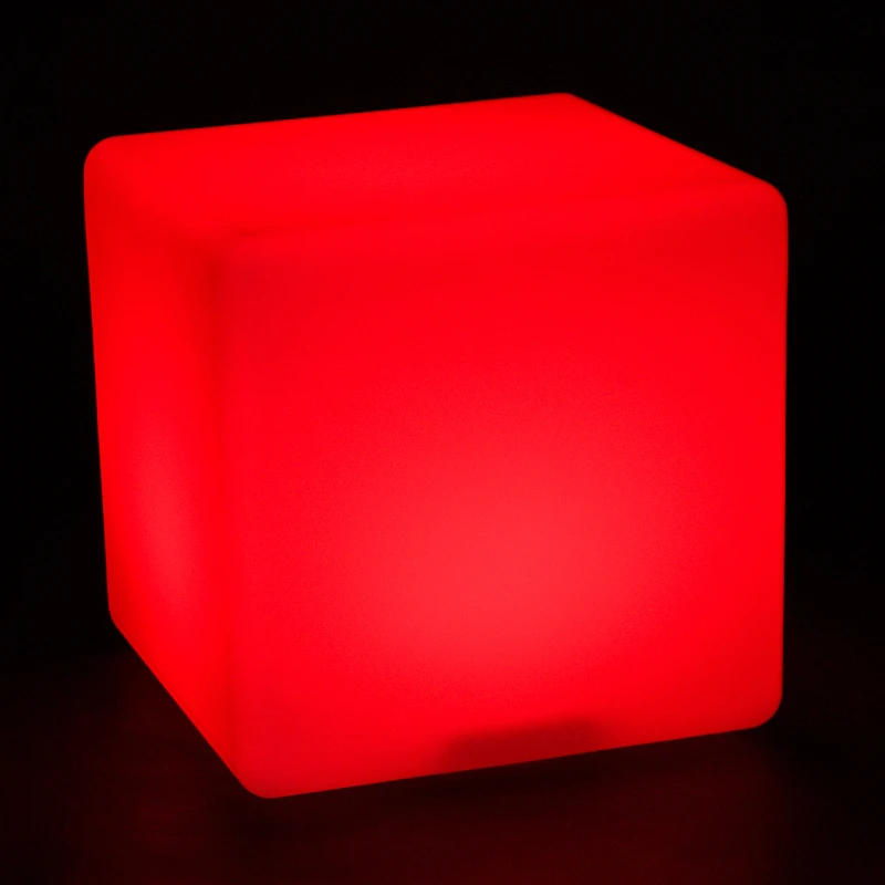HOMCOM 16" RGB Led Cube Light Waterproof Rechargeable Adjustable Color Changing Tesseract Mood Lamp With Remote Control