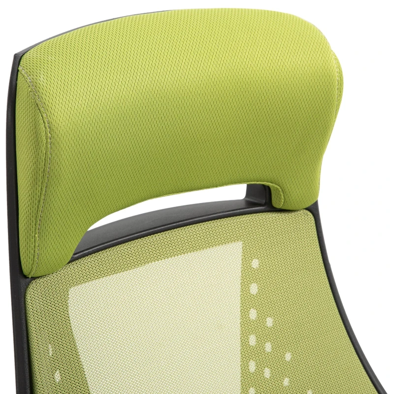 Vinsetto Office Computer Chair Mesh High Back Lumbar Support Adjustable Height Padded Linen Swivel Green