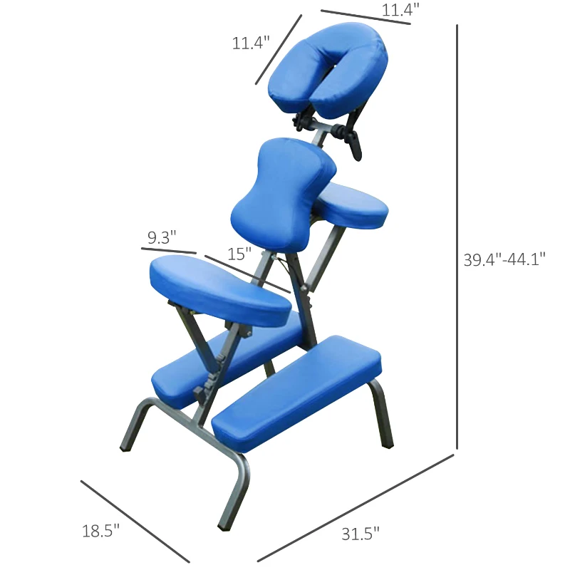 HOMCOM Portable Massage Chair Spa Beauty Relaxing Chair PU Leather w/ Carry Bag